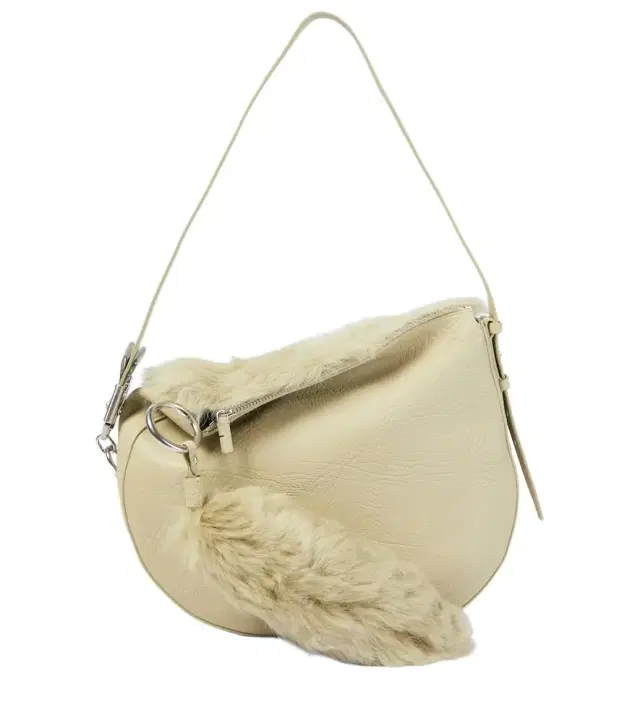 Burberry Knight Medium shearling-trimmed leather shoulder bag
