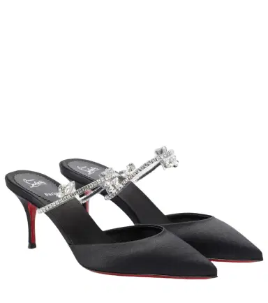 Christian Louboutin Planet Queen 70 satin mules | Thumbnail 1 Christian Louboutin Planet Queen 70 satin mules | Thumbnail 1