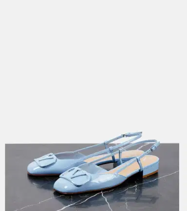 Valentino Garavani VLogo Signature leather slingback flats | Thumbnail 2