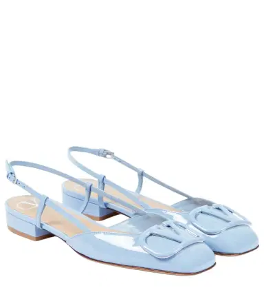 Valentino Garavani VLogo Signature leather slingback flats | Thumbnail 1