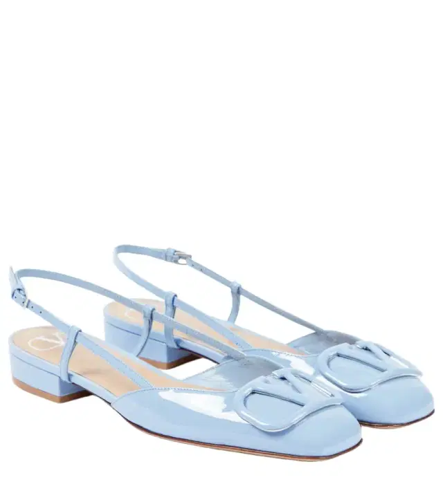 Valentino Garavani VLogo Signature leather slingback flats