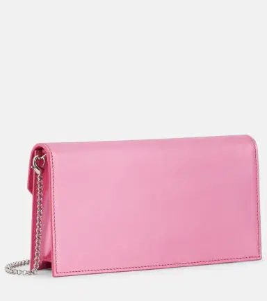 Christian Louboutin Loubi54 Small leather-trimmed silk clutch | Thumbnail 2