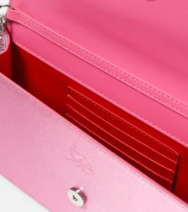 Christian Louboutin Loubi54 Small leather-trimmed silk clutch | Thumbnail 3