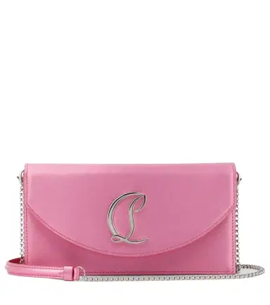 Christian Louboutin Loubi54 Small leather-trimmed silk clutch | Thumbnail 1