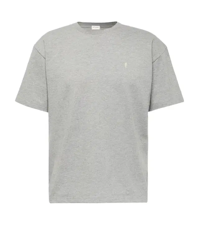 Saint Laurent Cassandre cotton-blend piqué T-shirt