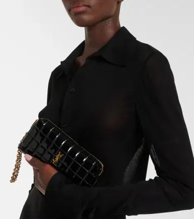 Saint Laurent Cassandre matelassé pouch with strap | Thumbnail 4