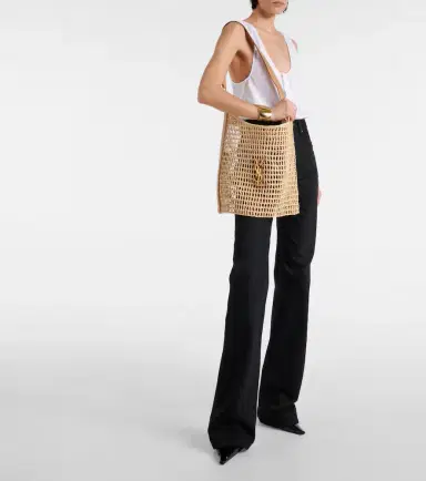 Saint Laurent Oxalis crochet raffia shoulder bag | Thumbnail 5 Saint Laurent Oxalis crochet raffia shoulder bag | Thumbnail 5