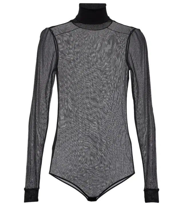 Maison Margiela Mockneck sheer mesh bodysuit