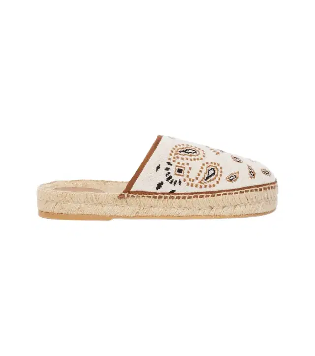 Alanui Bandana canvas jacquard espadrille slides