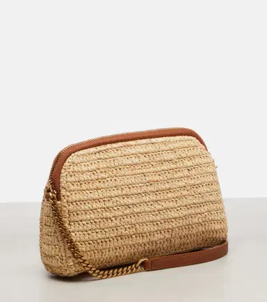 Saint Laurent Gaby leather-trimmed raffia shoulder bag | Thumbnail 2 Saint Laurent Gaby leather-trimmed raffia shoulder bag | Thumbnail 2