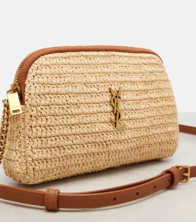 Saint Laurent Gaby leather-trimmed raffia shoulder bag | Thumbnail 4 Saint Laurent Gaby leather-trimmed raffia shoulder bag | Thumbnail 4