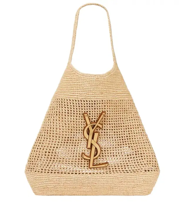 Saint Laurent Icare Maxi crochet raffia shopper