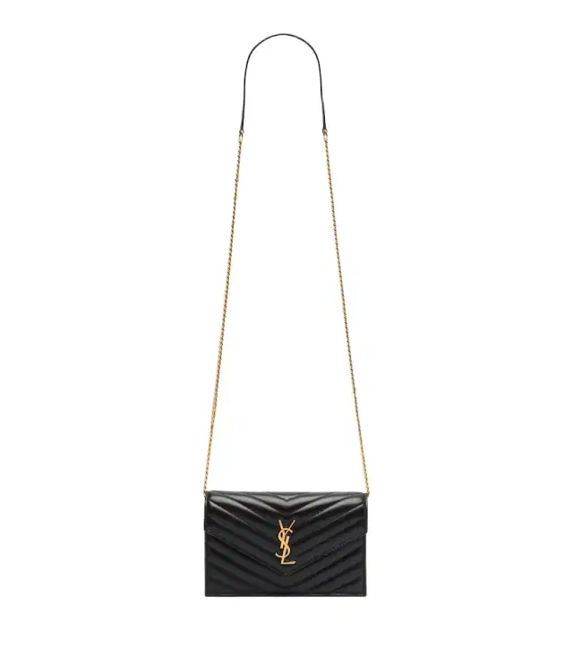 Saint Laurent Cassandre Envelope leather wallet on chain