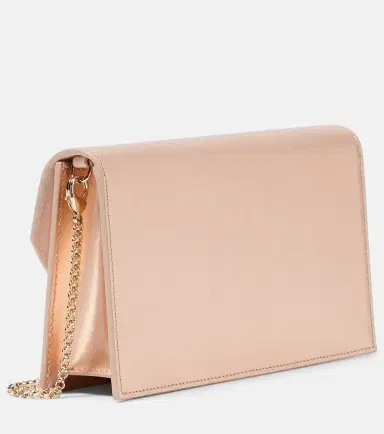 Christian Louboutin Loubi54 Small leather-trimmed silk clutch | Thumbnail 3