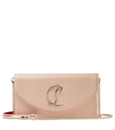 Christian Louboutin Loubi54 Small leather-trimmed silk clutch | Thumbnail 1