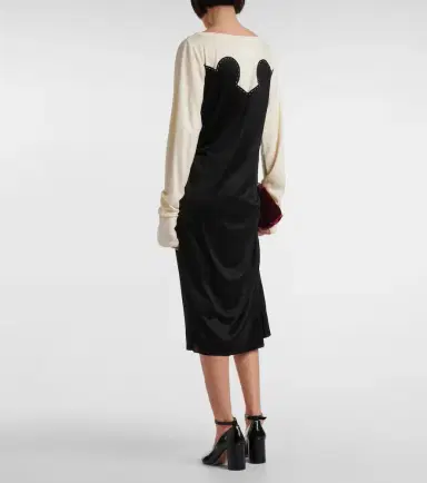 Maison Margiela Spliced gathered jersey midi dress | Thumbnail 2