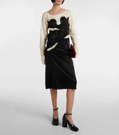 Maison Margiela Spliced gathered jersey midi dress | Thumbnail 6