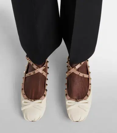 Valentino Garavani Rockstud leather ballet flats | Thumbnail 3