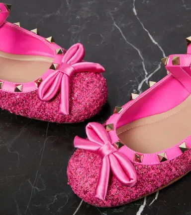 Valentino Garavani Rockstud leather-trimmed bouclé ballet flats | Thumbnail 6