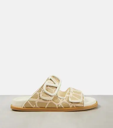 Valentino Garavani VLogo Signature raffia slides | Thumbnail 4