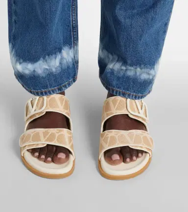 Valentino Garavani VLogo Signature raffia slides | Thumbnail 5