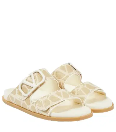 Valentino Garavani VLogo Signature raffia slides | Thumbnail 1