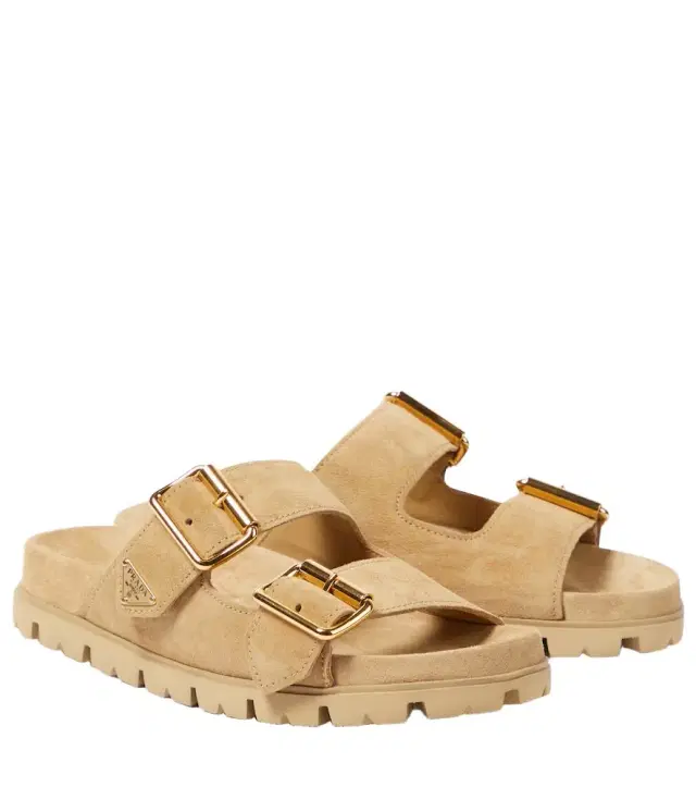 Logo suede sandals