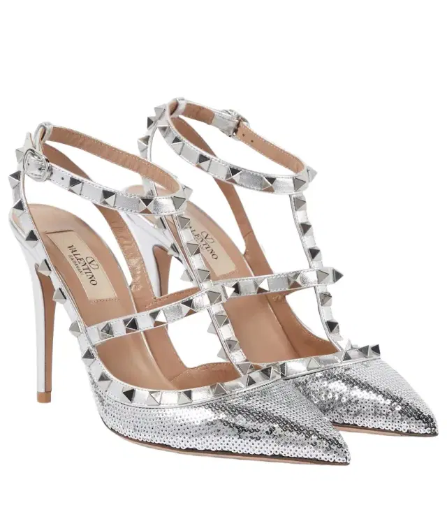 Valentino Garavani Rockstud 100 sequined pumps