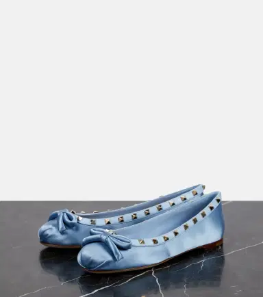 Valentino Garavani Rockstud satin ballet flats | Thumbnail 2 Valentino Garavani Rockstud satin ballet flats | Thumbnail 2