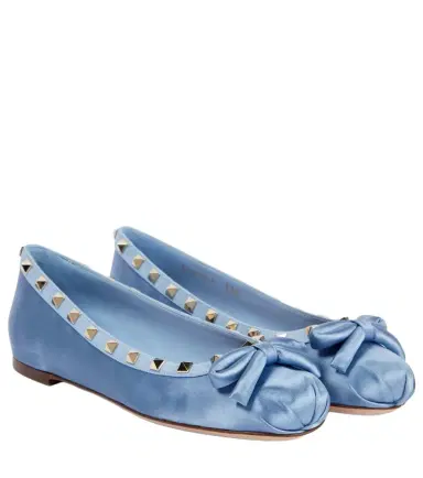 Valentino Garavani Rockstud satin ballet flats | Thumbnail 1 Valentino Garavani Rockstud satin ballet flats | Thumbnail 1