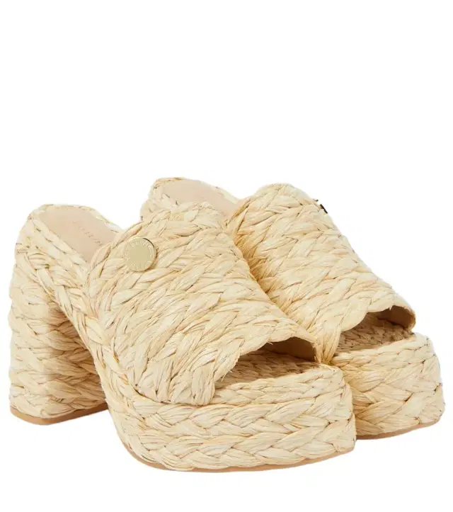 Stella McCartney Skyla raffia-effect platform mules