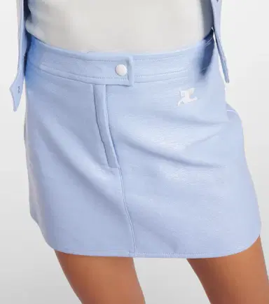 Courreges Courrèges Logo high-rise cotton-blend miniskirt | Thumbnail 3