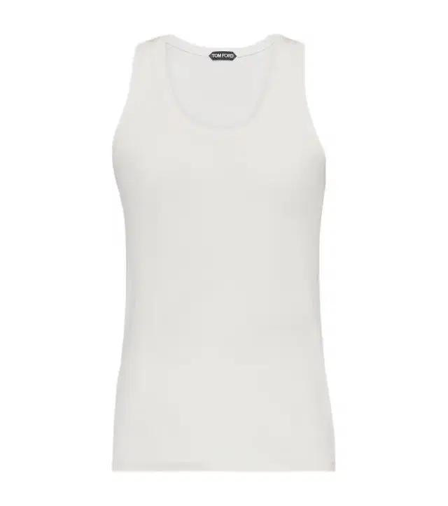 Ribbed-knit jersey tank top