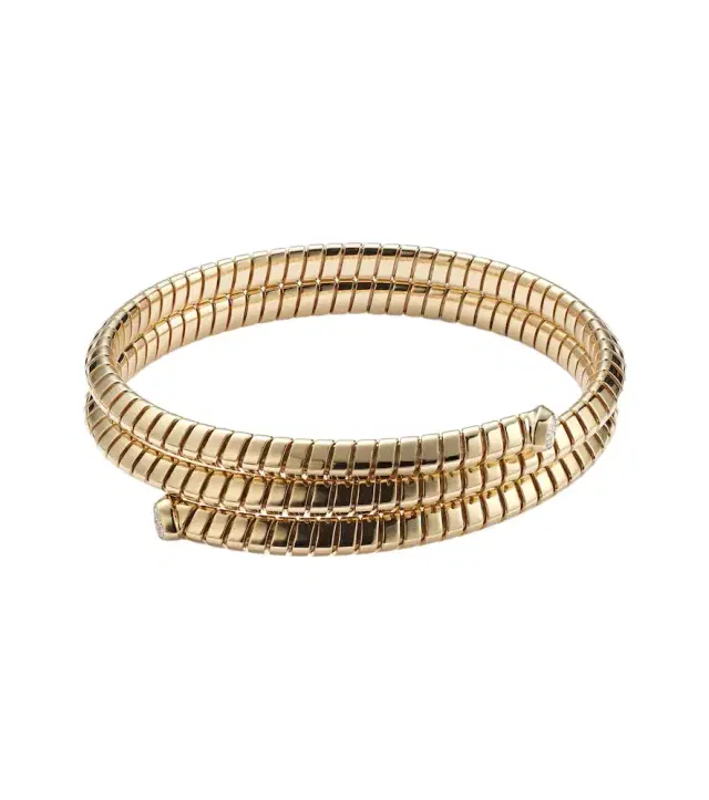Marina B Trisolina Triple 18kt gold bangle with diamonds