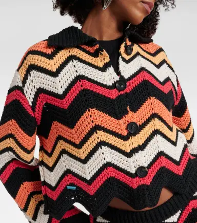 Alanui Kaleidoscopic Chevron cotton-blend cardigan | Thumbnail 2