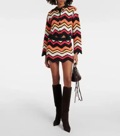 Alanui Kaleidoscopic Chevron cotton-blend cardigan | Thumbnail 5