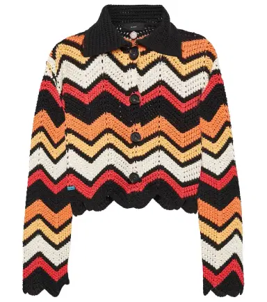 Alanui Kaleidoscopic Chevron cotton-blend cardigan | Thumbnail 1