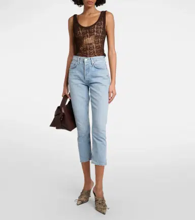 Agolde Riley high-rise cropped straight jeans | Thumbnail 6
