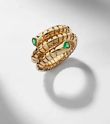 Marina B Trisola 18kt gold ring with emeralds | Thumbnail 2