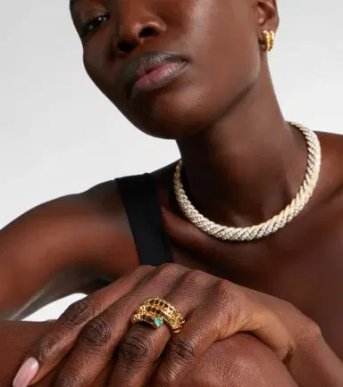 Marina B Trisola 18kt gold ring with emeralds | Thumbnail 4