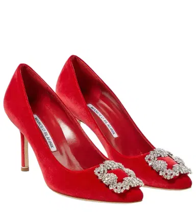 Manolo Blahnik Hangisi velvet pumps | Thumbnail 1 Manolo Blahnik Hangisi velvet pumps | Thumbnail 1
