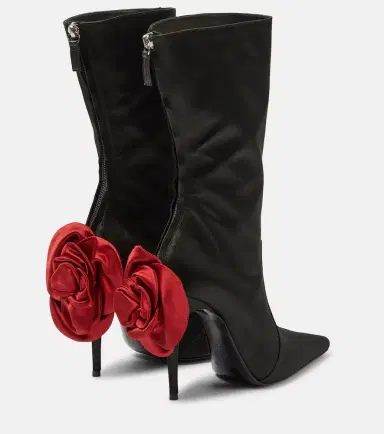 Magda Butrym Floral-appliqué satin sock boots | Thumbnail 2