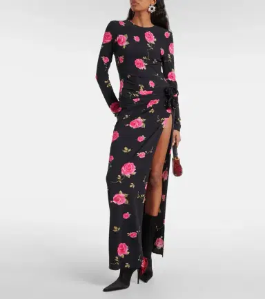 Magda Butrym Floral-appliqué satin sock boots | Thumbnail 5