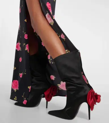 Magda Butrym Floral-appliqué satin sock boots | Thumbnail 6