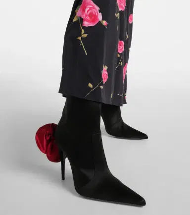 Magda Butrym Floral-appliqué satin sock boots | Thumbnail 7
