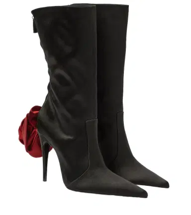 Magda Butrym Floral-appliqué satin sock boots | Thumbnail 1
