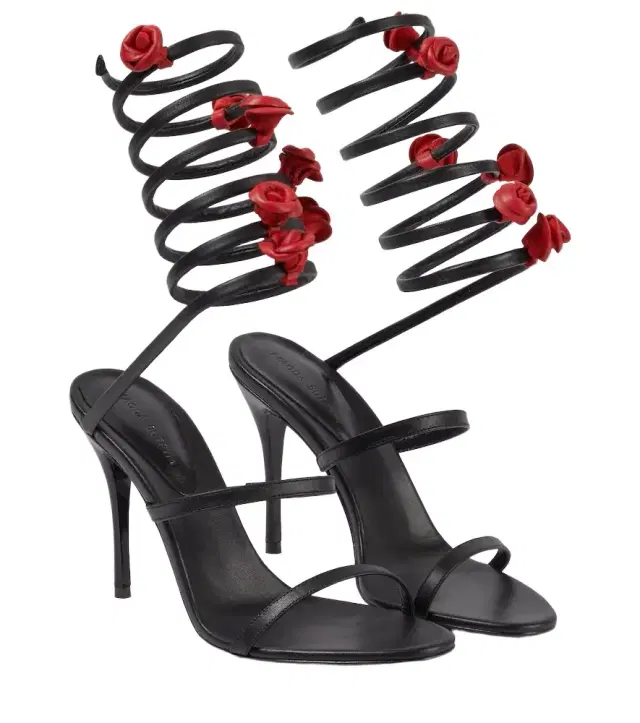 Magda Butrym Floral-appliqué satin sandals