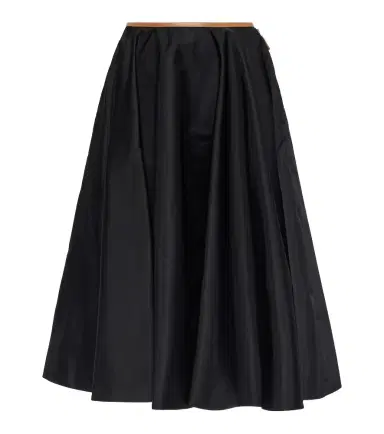 Prada Re-Nylon leather-trimmed midi skirt | Thumbnail 1