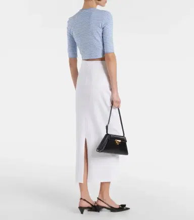 Prada Logo cotton-blend crop top | Thumbnail 2