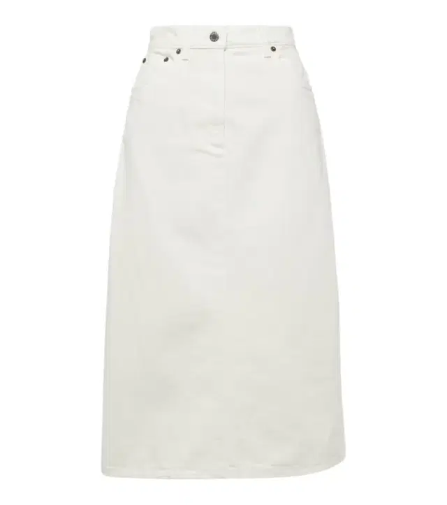 High-rise denim midi skirt